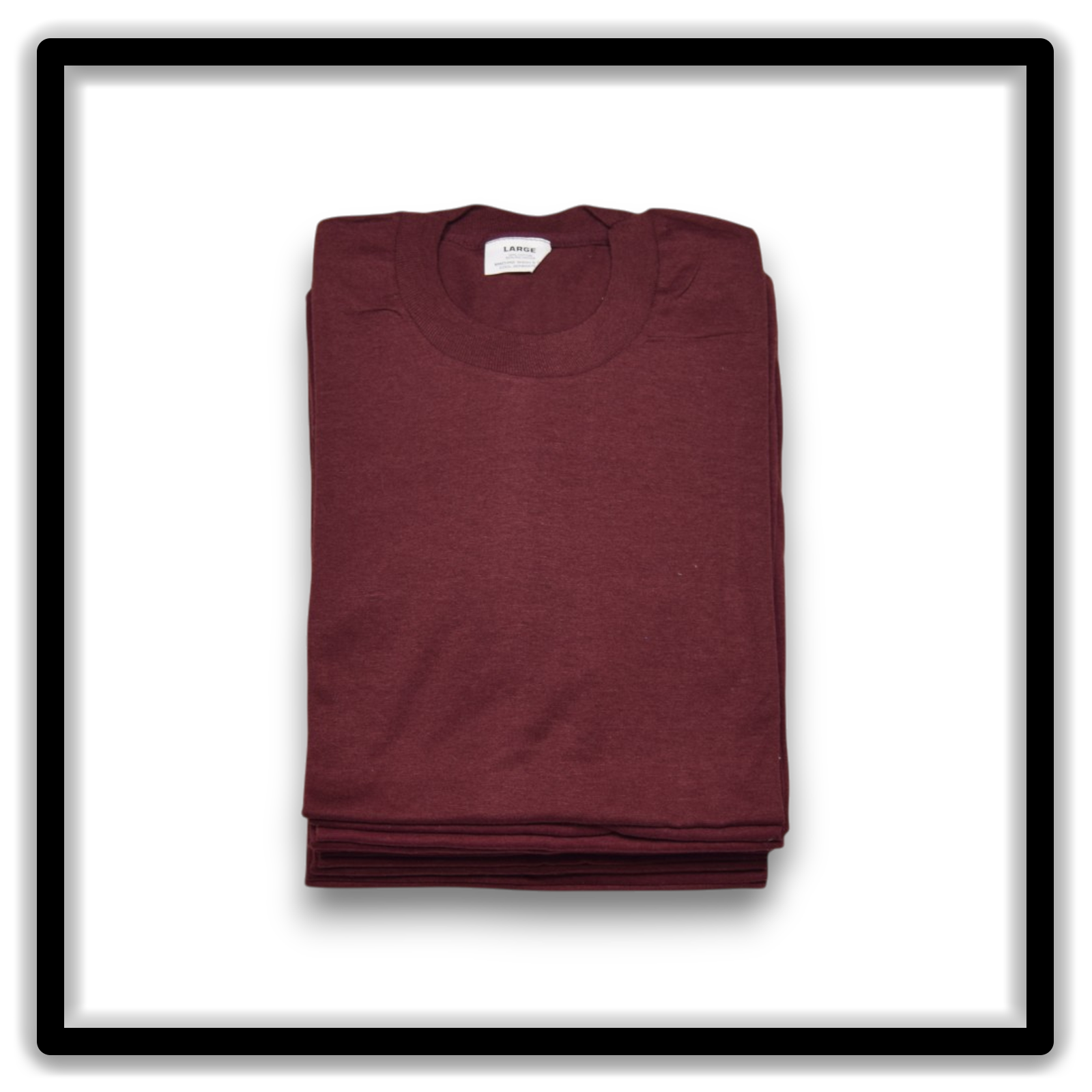 Printer's Dozen Maroon Large vintage single-stitch blank T-shirts, folded front