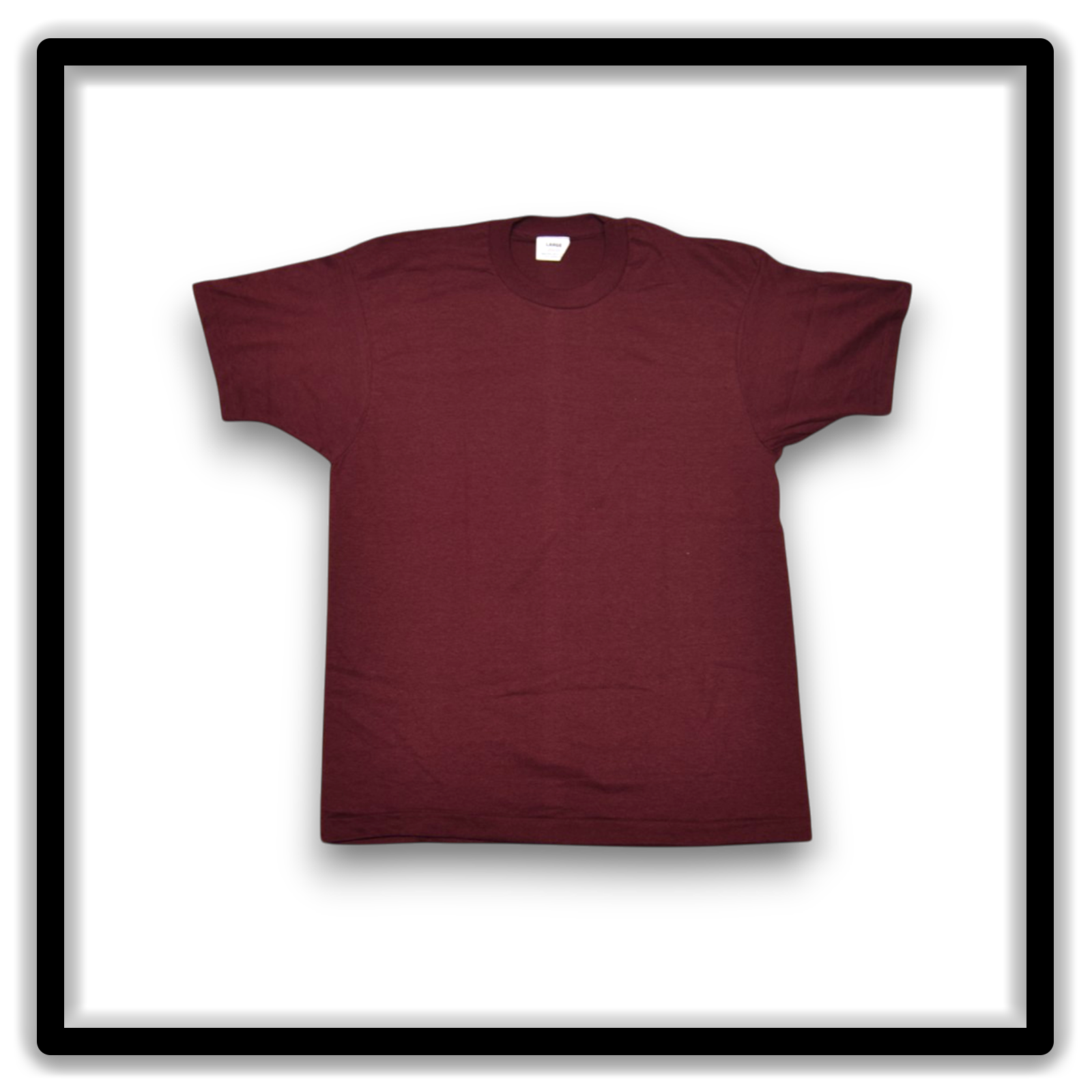 Printer's Dozen Maroon Large vintage single-stitch blank T-shirts, full shirt front