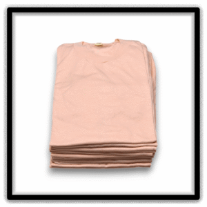Printer's Dozen Pink Large vintage single-stitch blank T-shirts, stack front