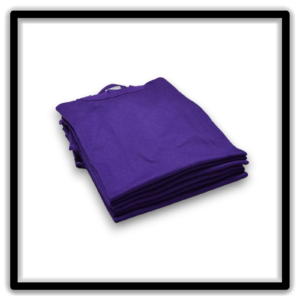 Printer's Half Dozen Purple Large vintage single-stitch blank T-shirts, stack angle
