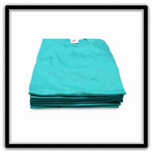 Printer's Half Dozen Teal Large vintage single-stitch blank T-shirts, stack front