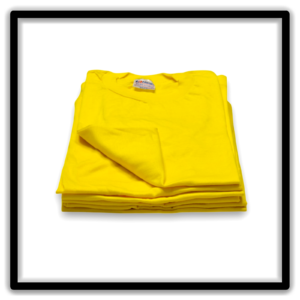 Printer's Half Dozen Yellow Medium vintage single-stitch blank T-shirts, stack front